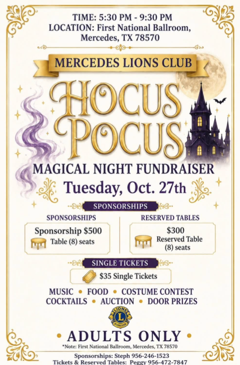 Mercedes Lions Club To Host Halloween Fundraiser